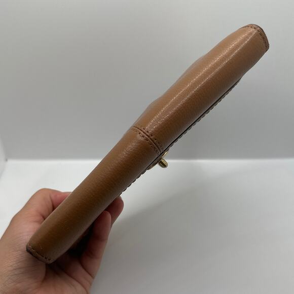 COACH Envelope Turnlock Tan Pebble Leather Wallet - Picture 3 of 12